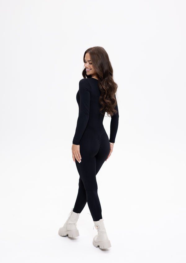 Kombinezon modelujący z długim rękawem YSARA Noir