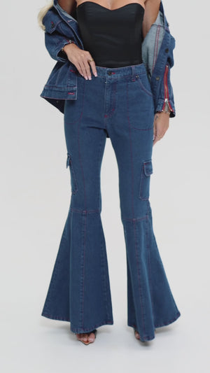 Spodnie jeansowe flare ZEVA