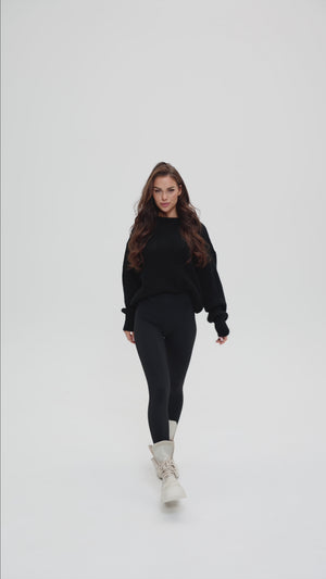 Sweter z wełną merino BELLE Noir